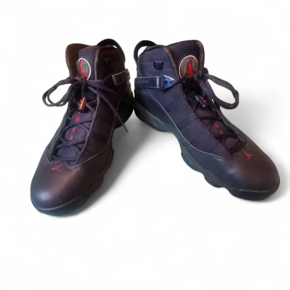 Nike Air Jordan 6 Rings LS Black Dark Army Red Sneakers Shoes Sz 12